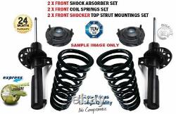 2x FRONT Shockers + Springs + Strut Tops for GOLF 1.9 TDI 4motion 2000-2006
