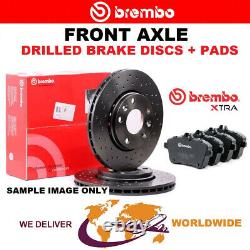 BREMBO XTRA Drilled Front BRAKE DISCS + PADS for VW GOLF IV 1.9 TDI 1997-2004