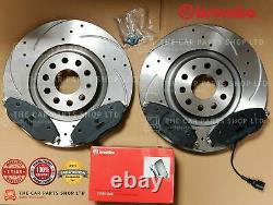 Fits Vw Golf Mk6 Tdi Tsi Fsi Grooved Drilled Brembo Front Discs & Brembo Pads