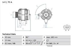Genuine BOSCH Alternator for VW Golf TDi AHU/ALE 1.9 Litre (06/1998-06/2002)