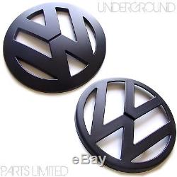 Matt Black Front & Back Badges Grill Boot Emblems Vw Volkswagen Golf Mk4 Tdi Gti