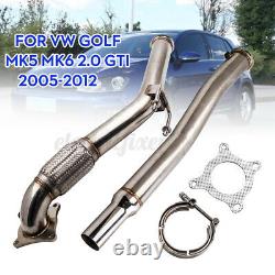 Stainless Steel Exhaust Decat DE CAT Downpipe For VW Golf MK4 MK5 1.9 2.0 TDI UK