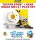 Textar Front + Rear Discs + Pads For Vw Golf Variant 1.9 Tdi 4motion 2000-2006