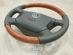VW Passat B5 B5.5 W8 Wood Wooden Steering wheel Multifunction Golf MK4 Jetta GLI