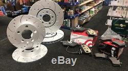 VW Scirocco 2.0 TDI 140 FRONT REAR DRILLED GROOVED BRAKE DISCS AND BREMBO PADS
