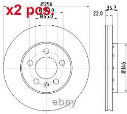 X2 Pcs Front Brake Disc Rotos X2 Pcs Set Mdc1019c Mintex I